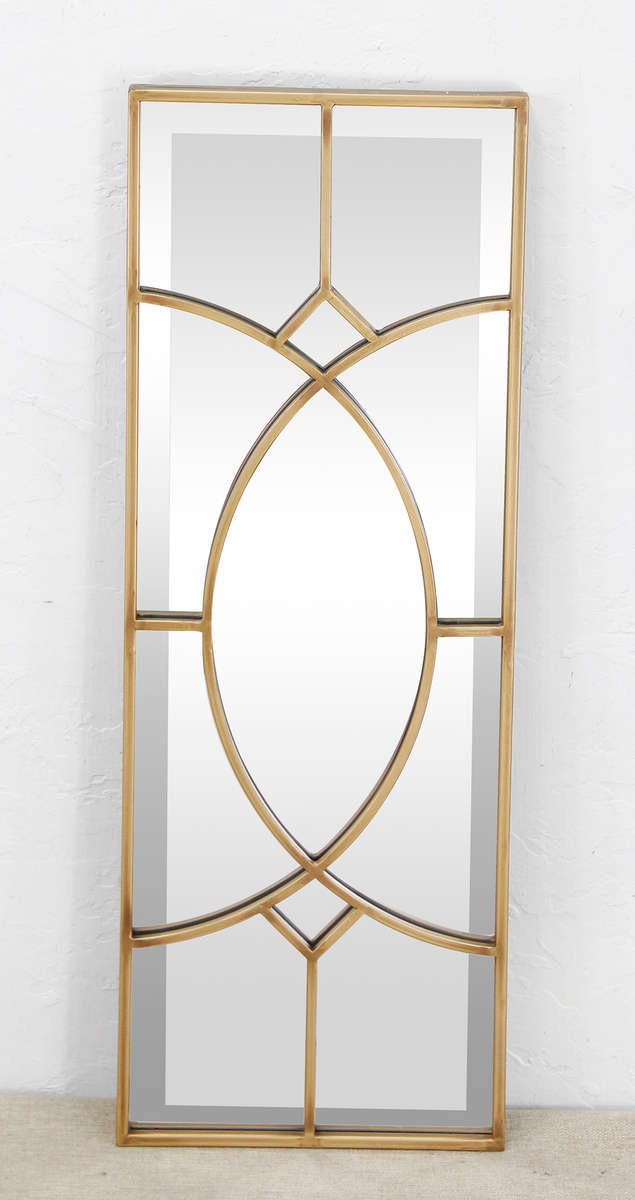 MIRROR METAL VERANDA GOLD 26X70CM