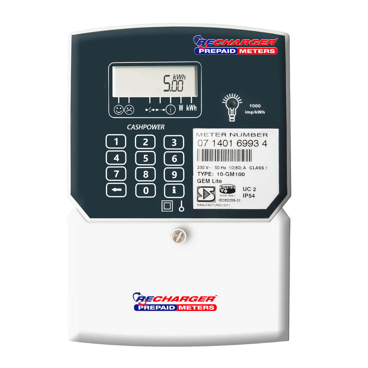PREPAID METER 80A SGL PHASE GEMLITE