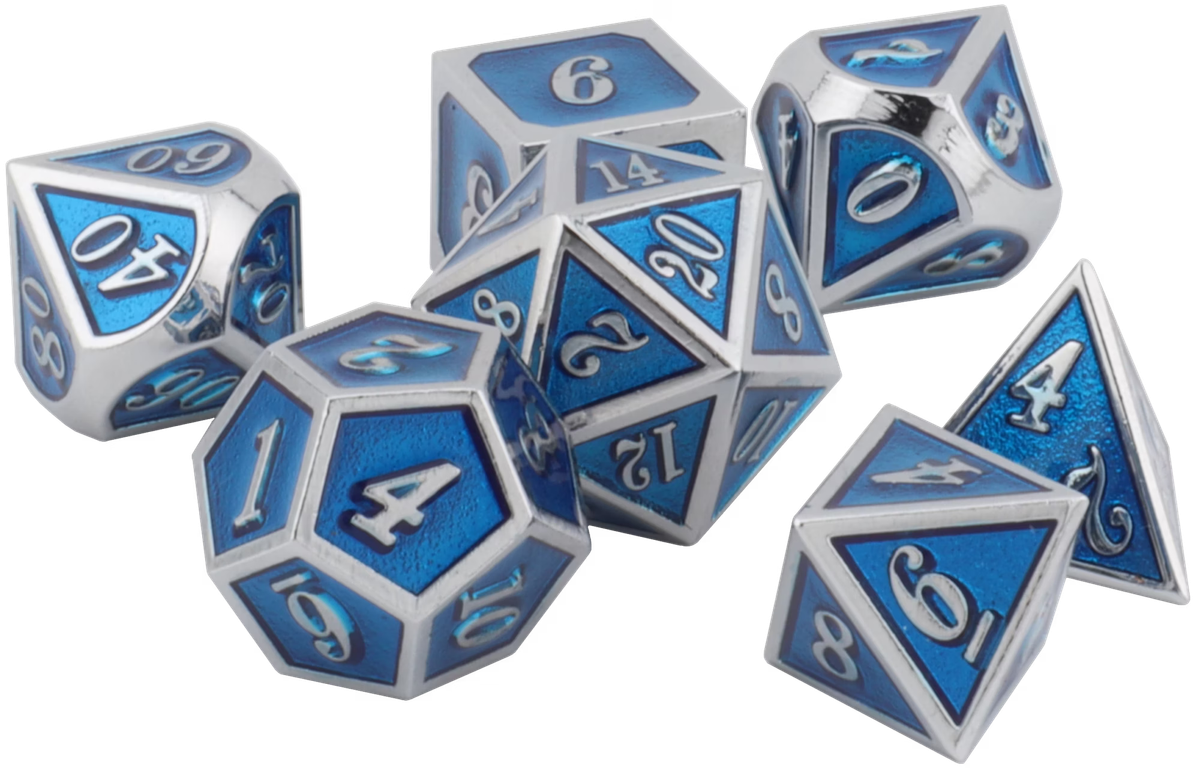 The Construct - Sharp Edge, Metal, Premium Collectable Dice - 1st Edition - 7 piece RPG Set