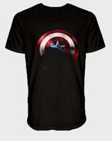Marvel Captain America Shield Shade Out Mens T-Shirt (Black)(Large)