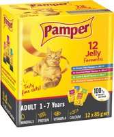 Pamper Fine Cuts Jelly Favourites - Cat Food Pouch Multi-pack (12 x 85g)