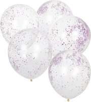 Pamper Party - 12" Balloons Filled with Pink Glitter (5 Pack)