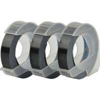 Dymo 3D Plastic Embossing Labels (3-Roll Blister Pack)(9mm)(Black)