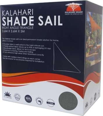 Kalahari Shade Sail Right Angle Triangle (3.6m)(Charcoal)