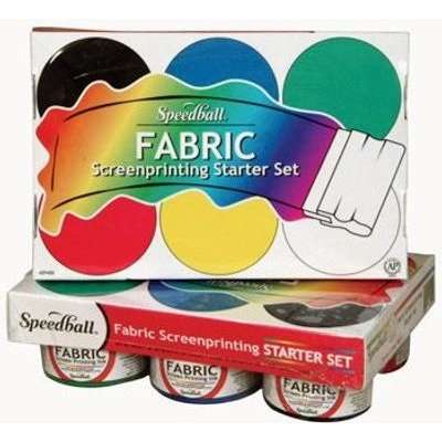 Speedball Screen Printing Textile Ink Starter Set of 6 x 118ml Jars