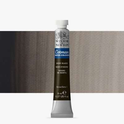 Winsor And Newton Cotman Watercolour Tube - Ivory Black (8ml)