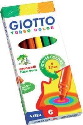 Giotto Turbo Color Felt Tip Pens (6 Pack)