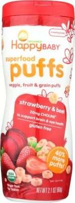 Happy Baby Superfood Puffs - Strawberry & Beet 60g