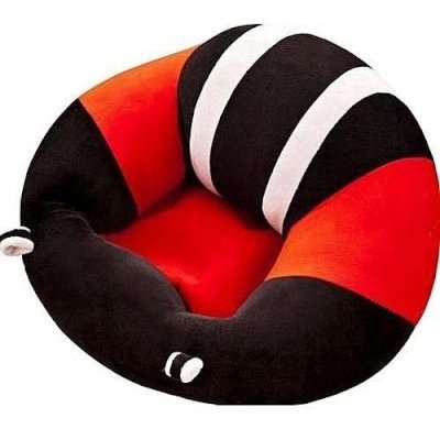 4AKid Plush Baby Chair (Black & Red)