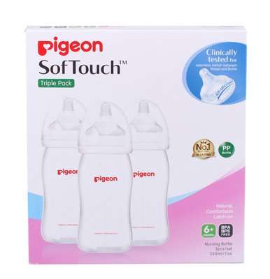 Pigeon SofTouch 8292 3-Piece Peristaltic Plus Nursing Bottle (Wide Neck)(330ml)(L-Cut Teat)(Pidgeon