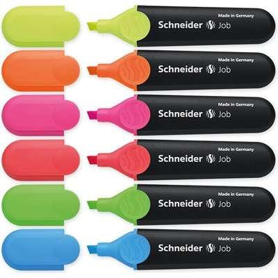 Schneider Job Highlighters - Chisel Tip (Wallet of 6)