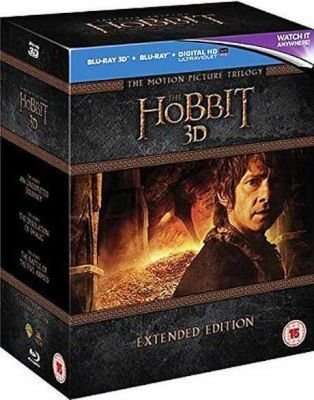 The Hobbit: Trilogy - Extended Edition - 2D / 3D (Blu-ray disc, Boxed set)