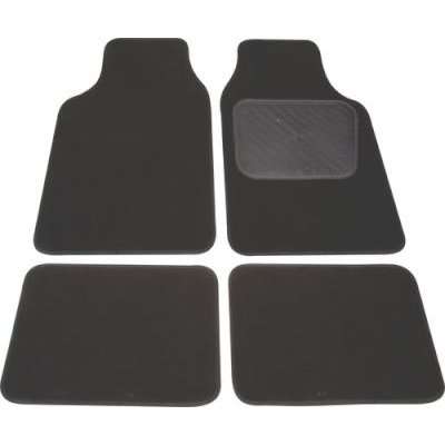 MOTOquip Shape Carpet Mat Set (4 Piece) (Black)