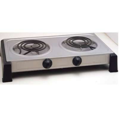 Pineware 2-Plate Spiral Hotplate (Silver)