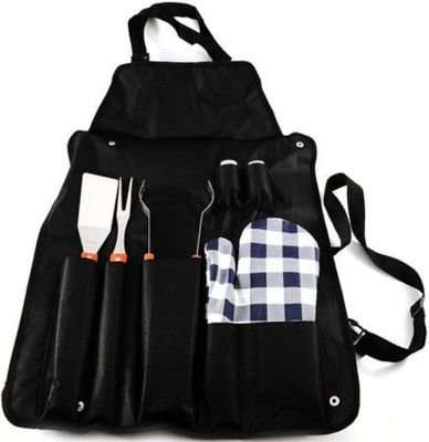 Marco Apron with Wooden Handled Braai Set