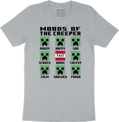 Minecraft Feelings Youth Boys T-Shirt (Grey Melange)