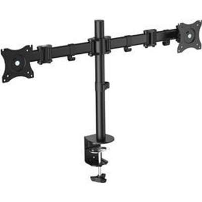 Equip Articulating Dual Mount Bracket for 13-27" Monitors - Up to 8kg each (Black)