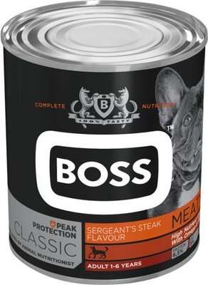 Boss Adult Sergeant's Steak Flavour - Tinned Dog Food (775g)(Pack of 6) - Dog Food - Chunk & Gravy