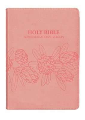 NIV Holy Bible (Salmon Pink Protea) (Leather / fine binding)