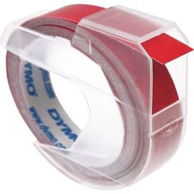 Dymo 3D Embossing Tape (White on Red)