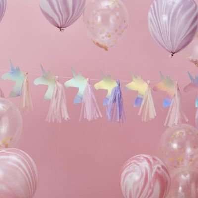 Make a Wish - Iridescent Foiled Unicorn Tassel Garland