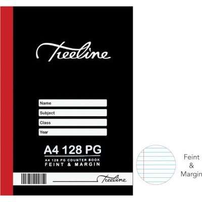 Treeline Feint and Margin Hardcover Book (A4)(128 pages)(Pack of 10)
