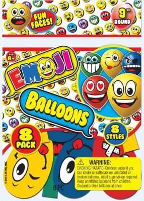 Ja-Ru Emoji 9" Balloon (Pack of 8)