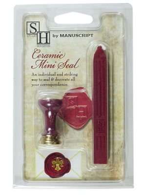Manuscript Calligraphy Fleur De Lys Seal with Red Wax