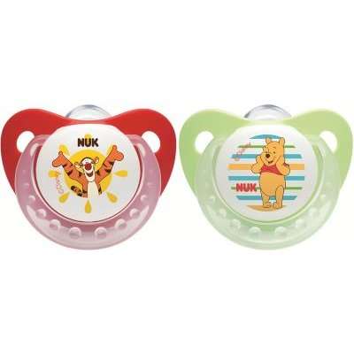NUK Silicone Winnie Soother (Green and Red)