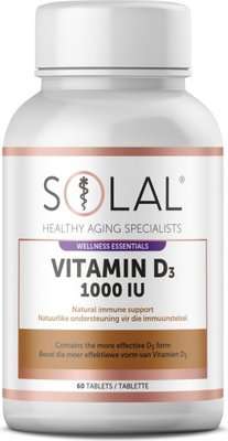 Solal Vitamin D3 1000 IU - Natural Immune Support (60 Capsules)