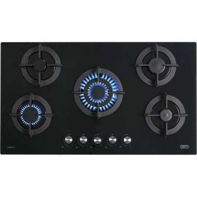 Defy Gemini 5 Burner Gas on Glass Hob (Black Glass)