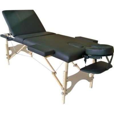 Orabi Wooden Portable Massage Bed with Adjustable Head & Height (Black)