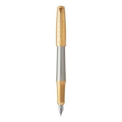 Parker Urban Premium Medium Nib Fountain Pen (Powered Aureate with Gold Trim)(Blue Ink) - Presented