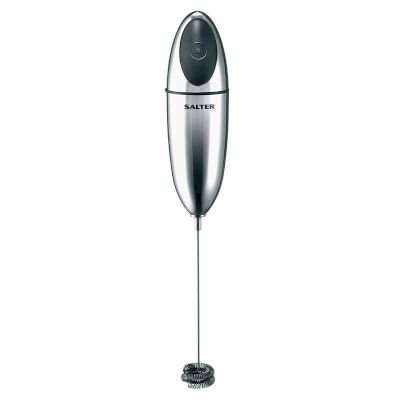 Salter Electronic Milk Frother Double Coil Whisk (Chrome)