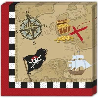 Pirate's Treasure Map - 2-Ply Paper Napkins (20 Pack) A