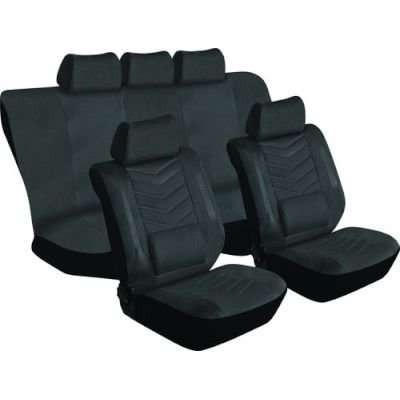 Stingray Grandeur Full Car Seat Cover Set (11 Piece) (Black)