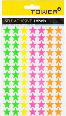 Tower Stars Adhesive Stickers (Pack of 175)(Fluorescent Mix)