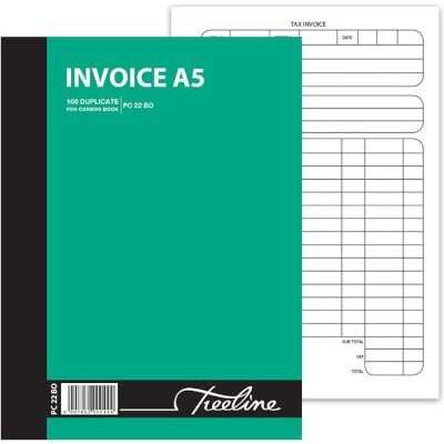 Treeline Duplicate Pen Carbon Invoice Book (A5)(Pack of 5)
