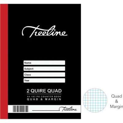 Treeline Quad and Margin 2 Quire Hardcover Book (A4)(192 pages)(Pack of 5)