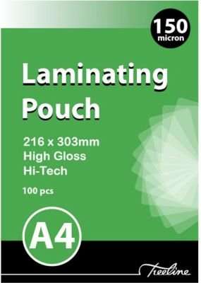 Treeline 150 Micron Laminating Pouches (A4)(216x303mm)(Box of 100)