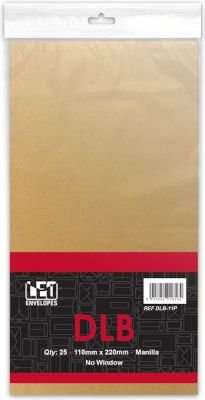LEO DLB Self Seal Retail Envelopes (Pack of 25)(Manilla)