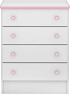 Linx Doce Sonho Baby Chest of Drawers (White | Pink)