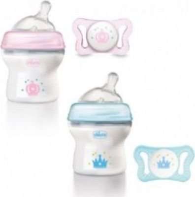 Chicco Natural Feeling Bottle & Micro Soother-Combo (Supplied Colour May Vary)