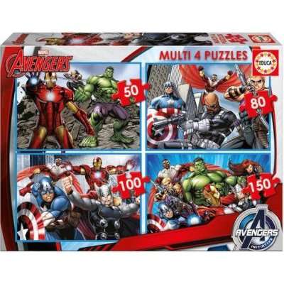 Educa 4-in-1 Jigsaw Puzzle - Avengers (50, 80, 100 & 150 Pieces)