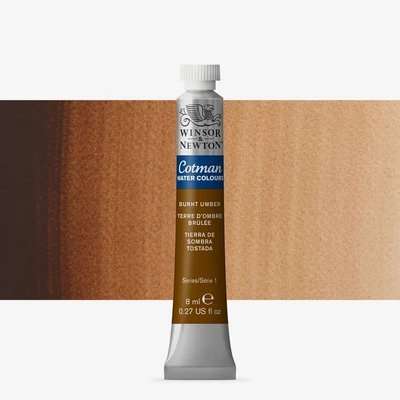 Winsor And Newton Cotman Watercolour Tube - Burnt Umber (8ml)