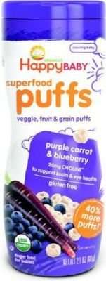 Happy Baby Superfood Puffs - Purple Carrot & Blueberry (60g)