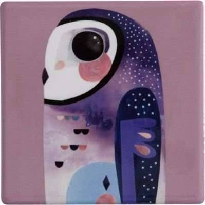 Maxwell & Williams Pete Cromer Ceramic Square Tile Coasters 9.5cm Owl (Set of 6)