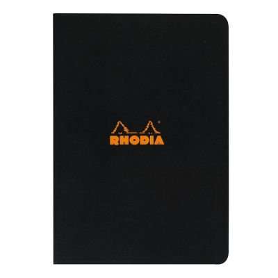 Rhodia Lined Side Stapled Notebook (80gsm)(48 Sheets)(A4)(Black)