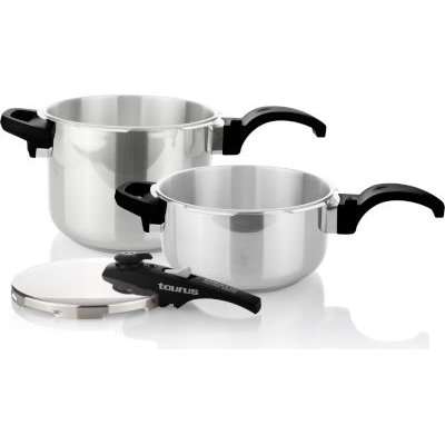 Taurus Ontime Rapid - 2 Piece Stainless Steel Pressure Cooker Set (6L and 4L)