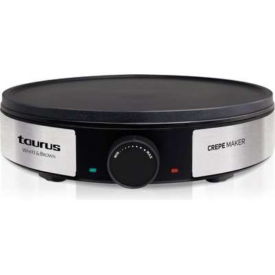 Taurus White & Brown - Non-Stick Crepe Maker with Variable Temperature Control (30cm)(1200W)(Black)